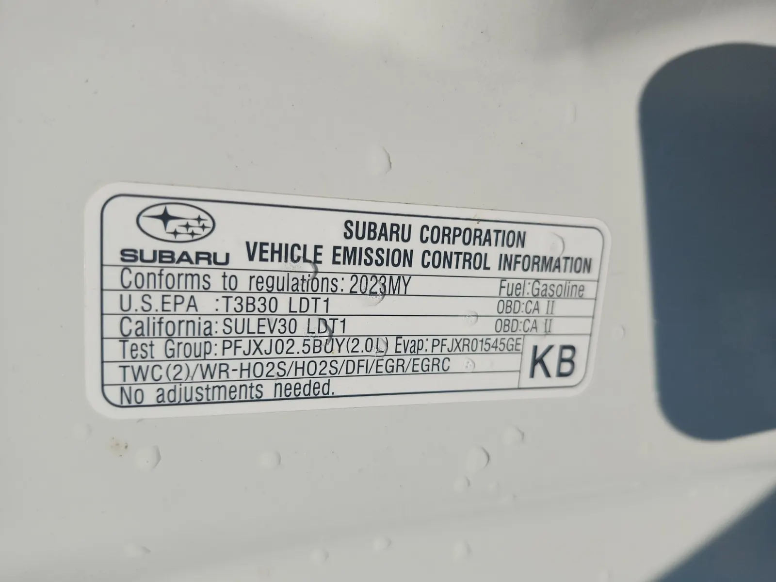 Emission Sticker Photo