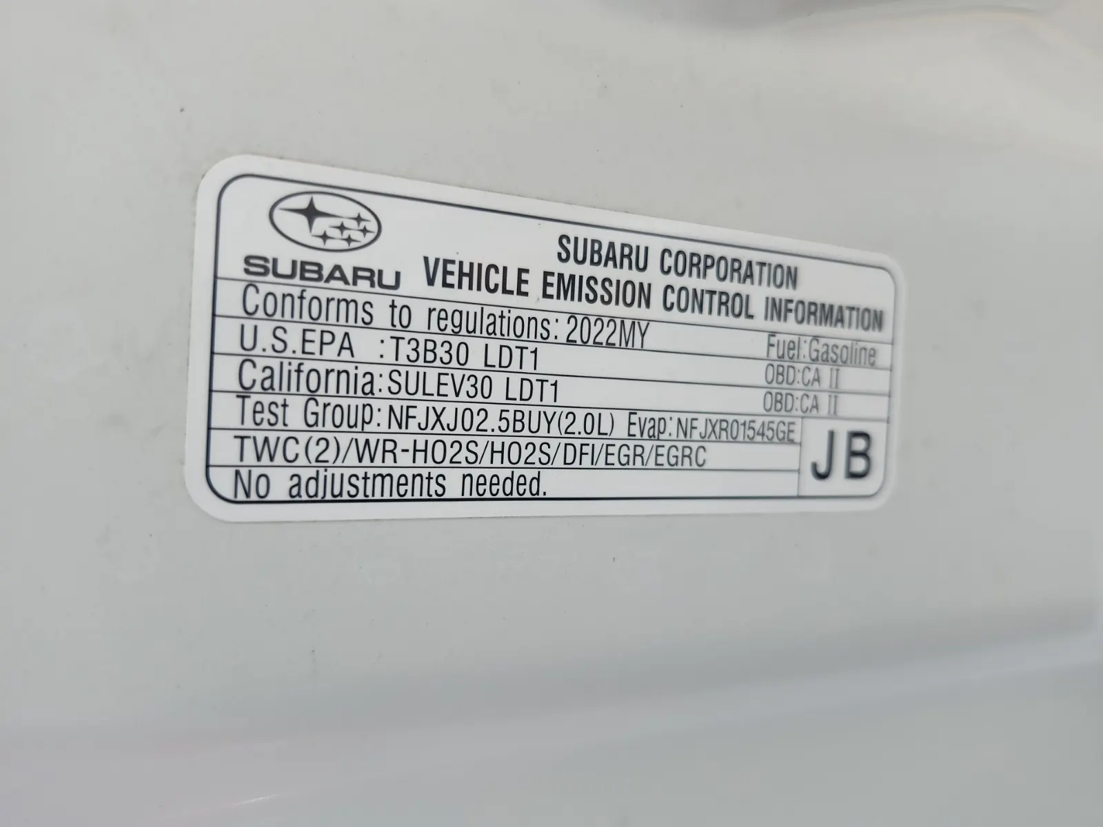 Emission Sticker Photo