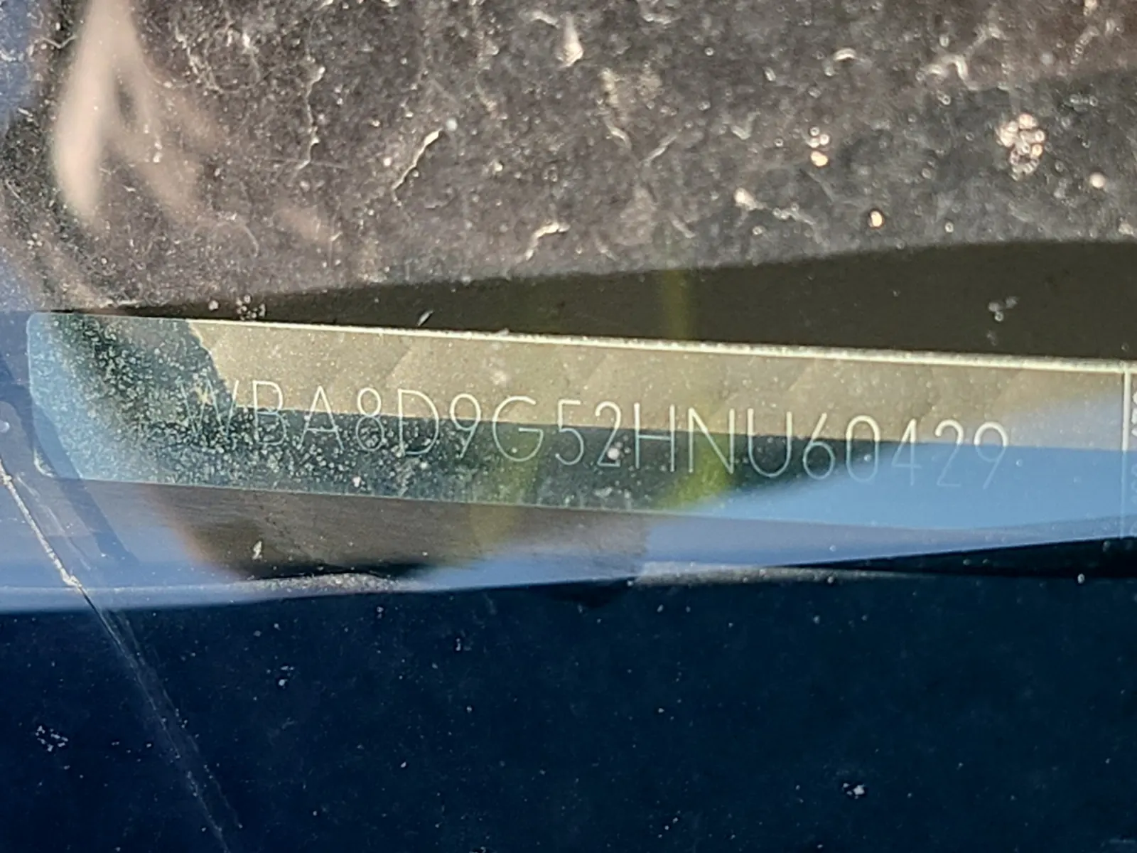 Dash VIN Plate Photo