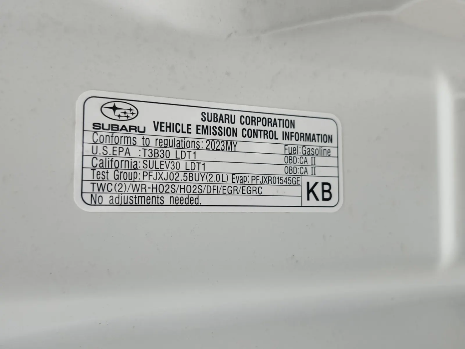 Emission Sticker Photo