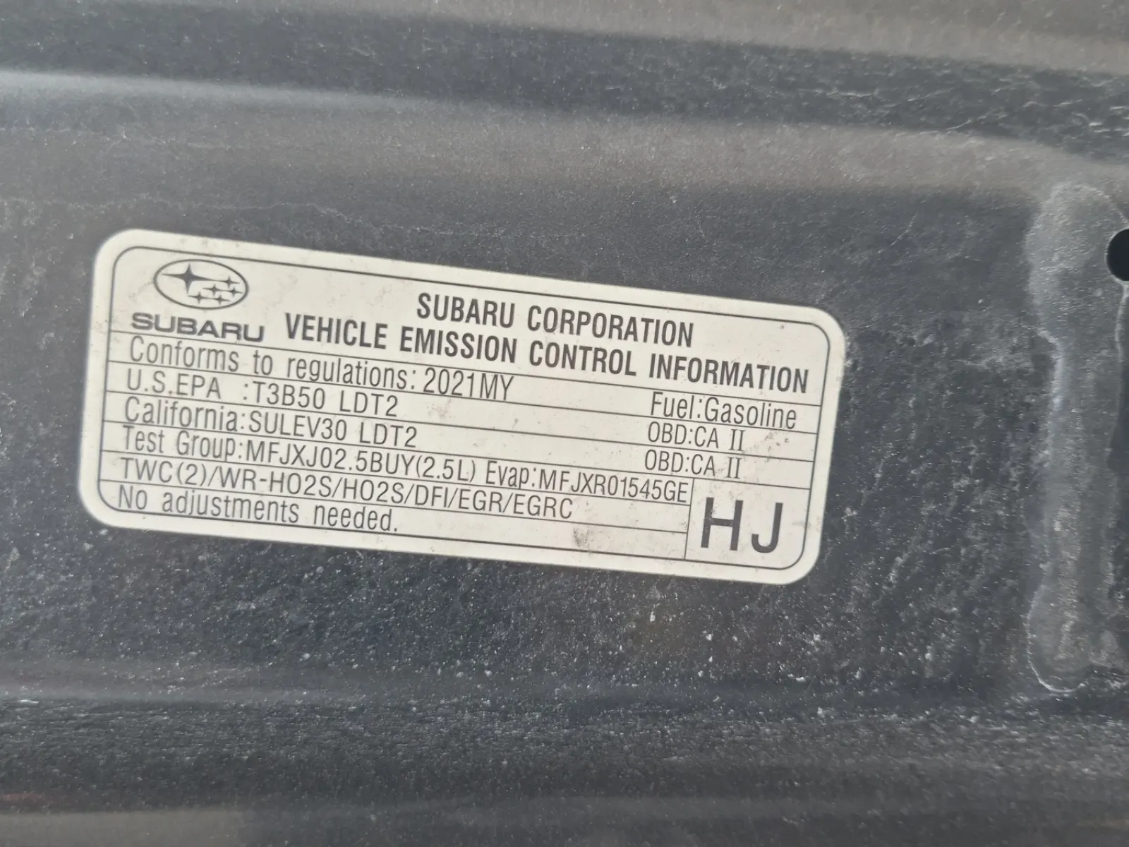 Emission Sticker Photo