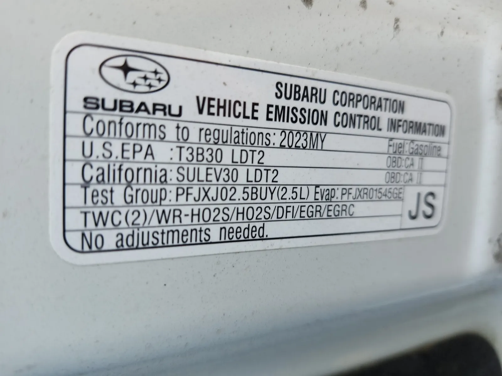 Emission Sticker Photo