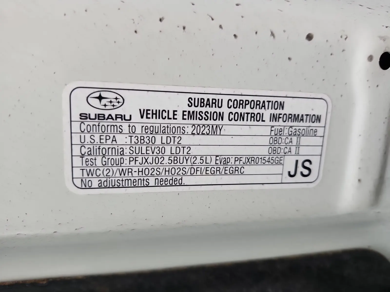 Emission Sticker Photo