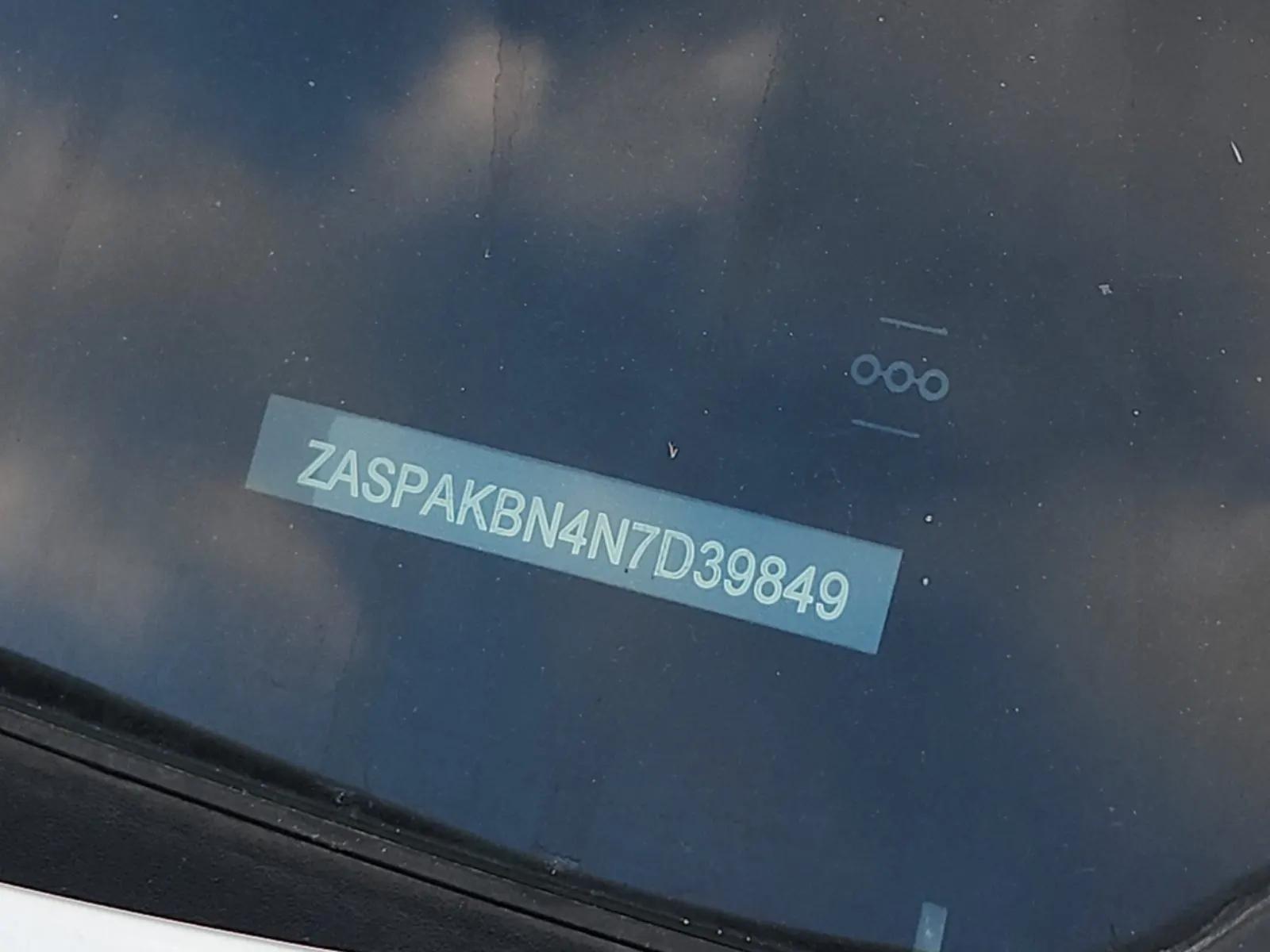 Dash VIN Plate Photo