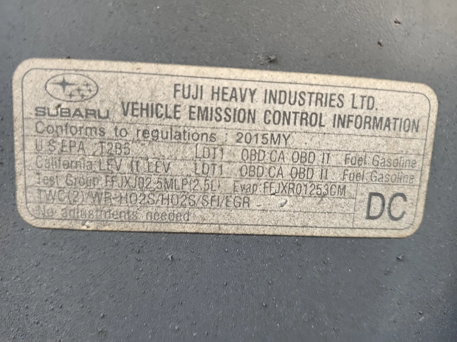 Emission Sticker Photo