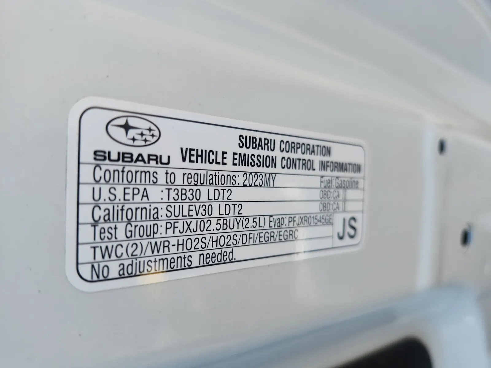Emission Sticker Photo