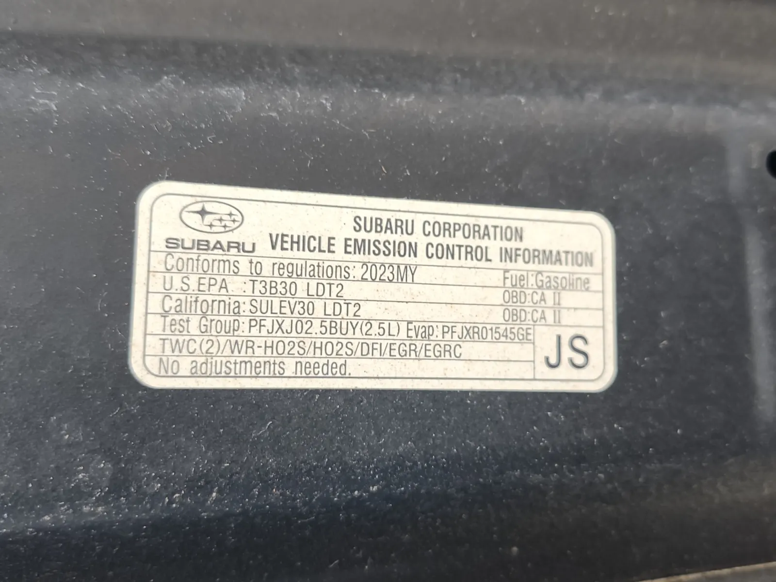 Emission Sticker Photo