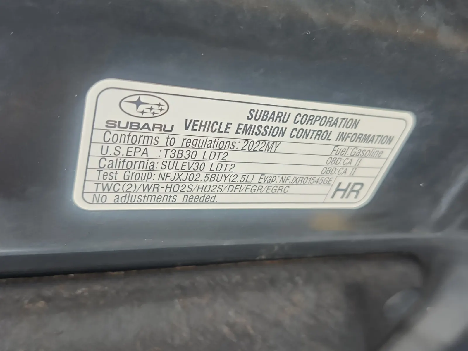 Emission Sticker Photo