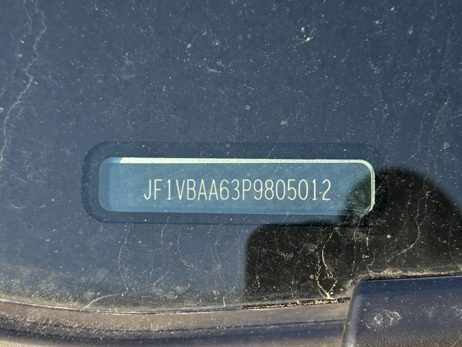 Dash VIN Plate Photo