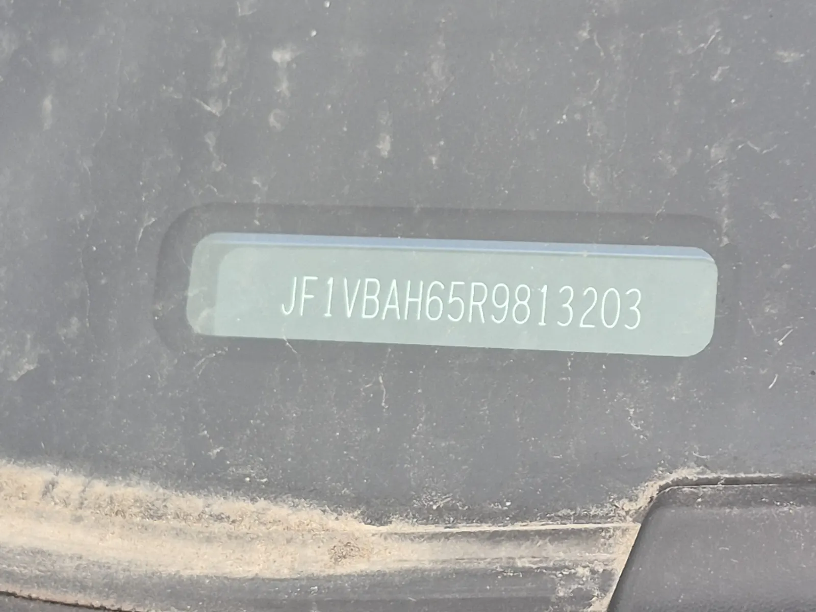 Dash VIN Plate Photo