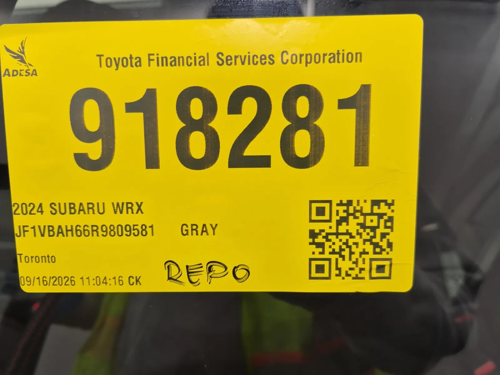 Inventory Label Photo