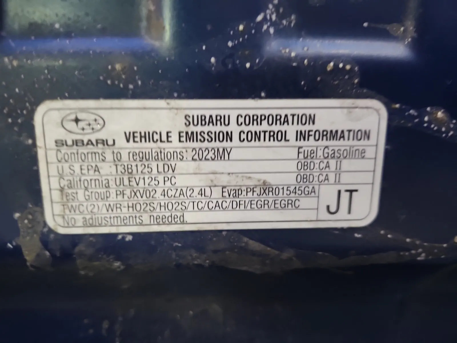 Emission Sticker Photo