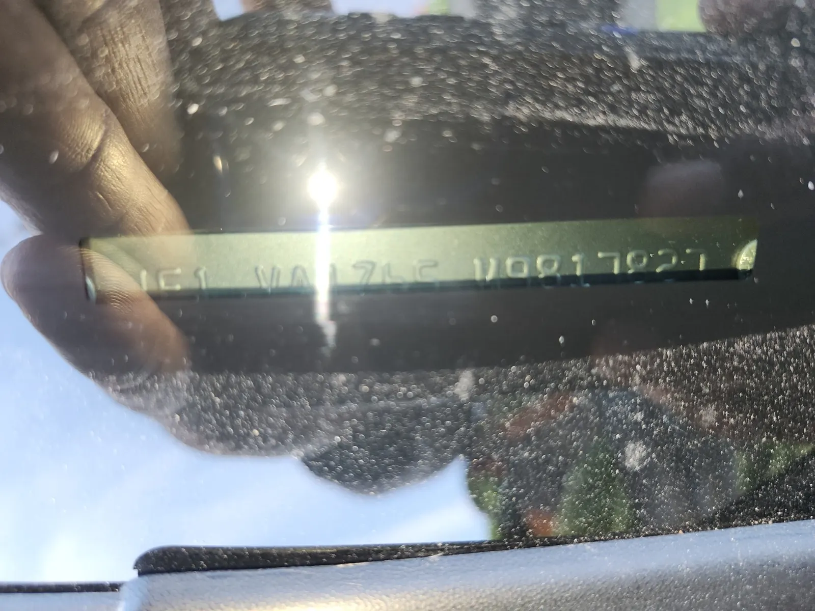 Dash VIN Plate Photo
