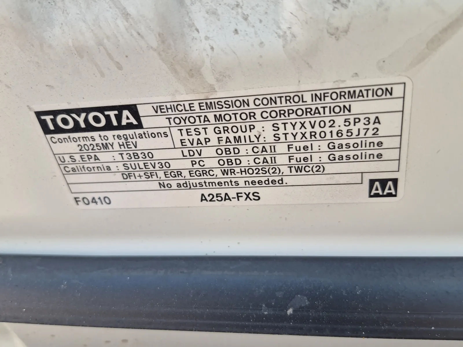 Emission Sticker Photo