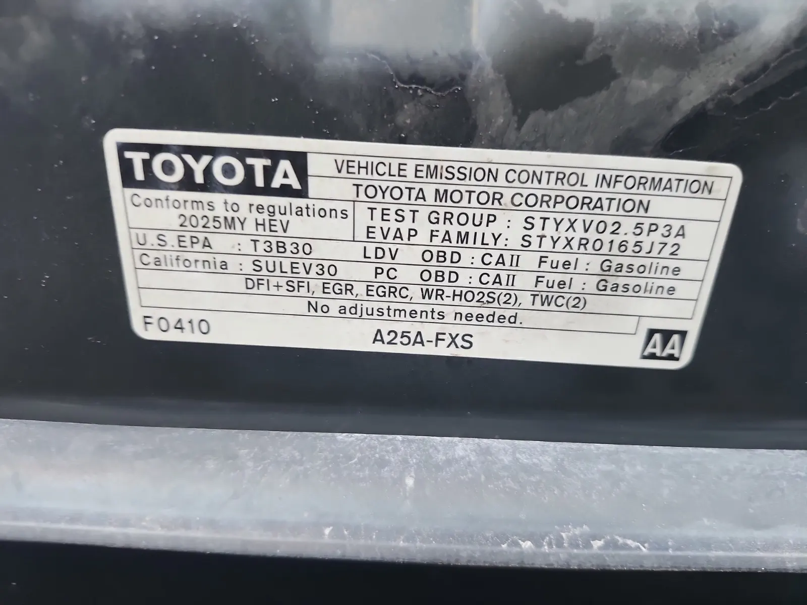 Emission Sticker Photo