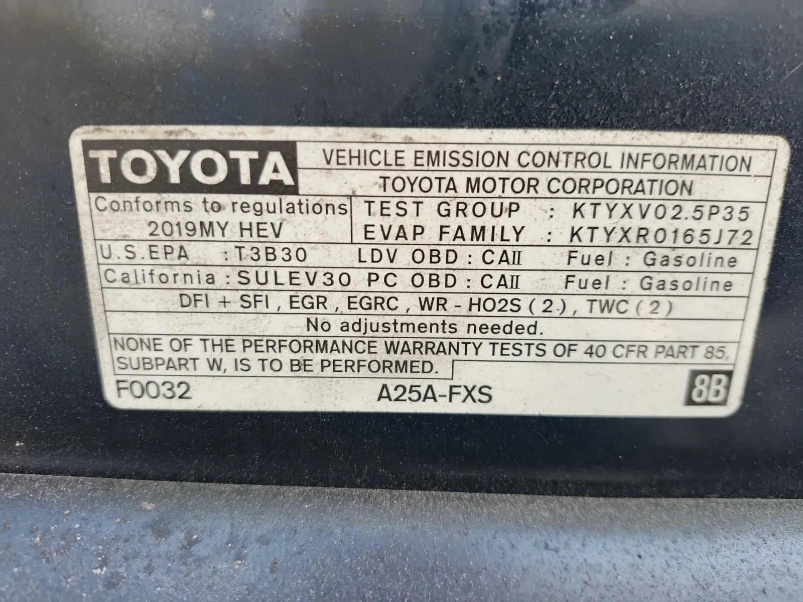 Emission Sticker Photo