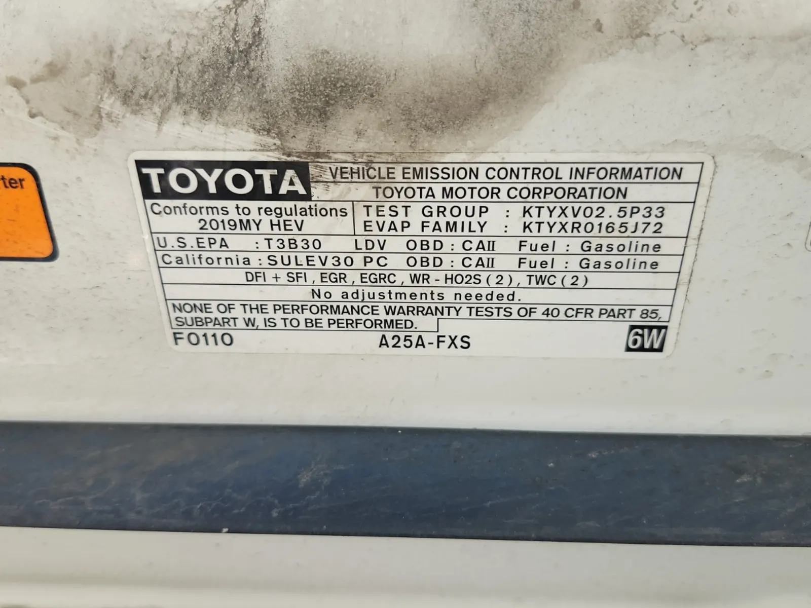 Emission Sticker Photo