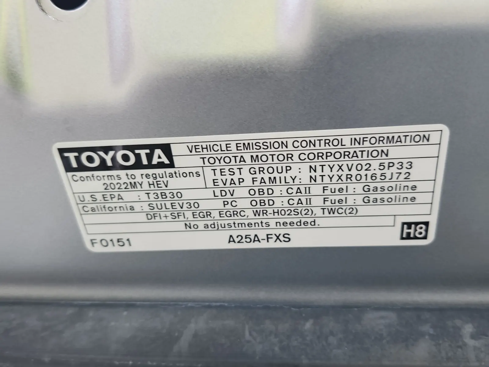 Emission Sticker Photo