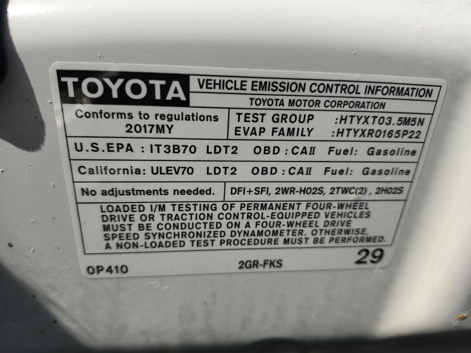 Emission Sticker Photo
