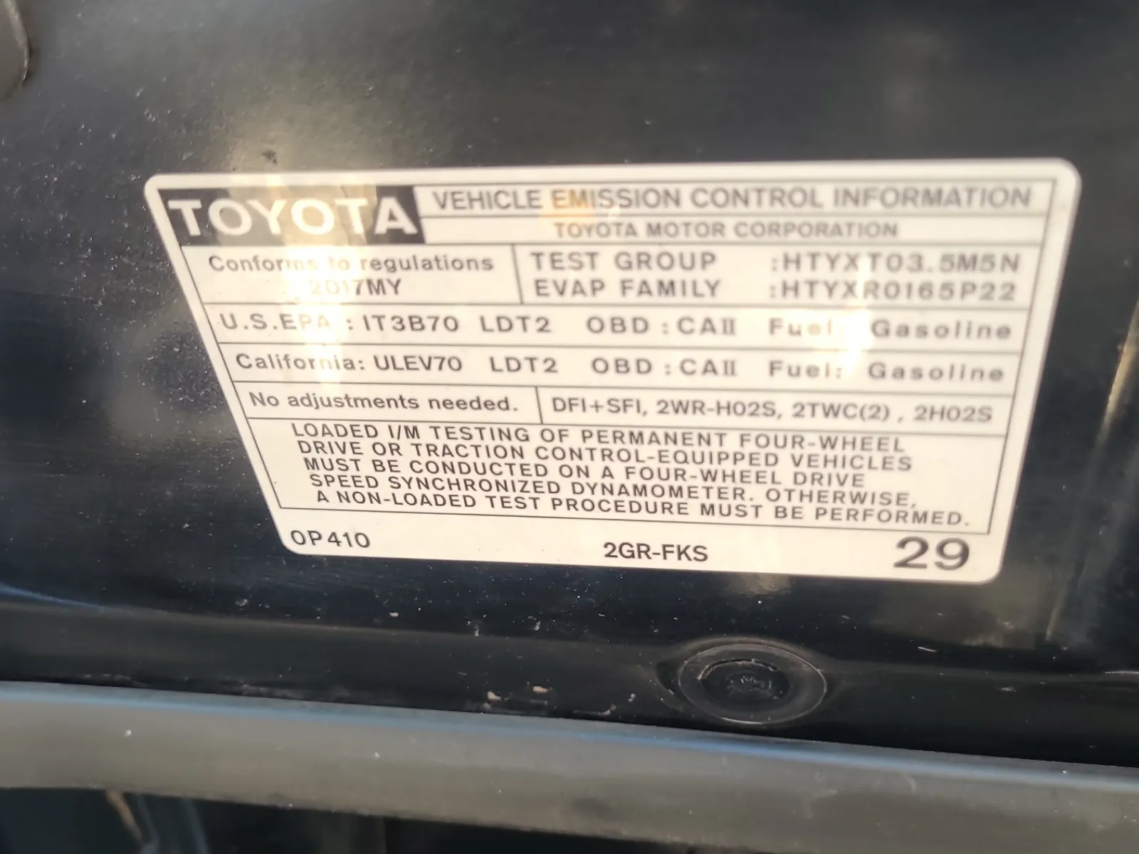 Emission Sticker Photo