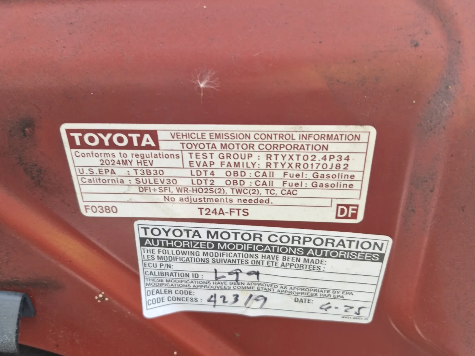Emission Sticker Photo