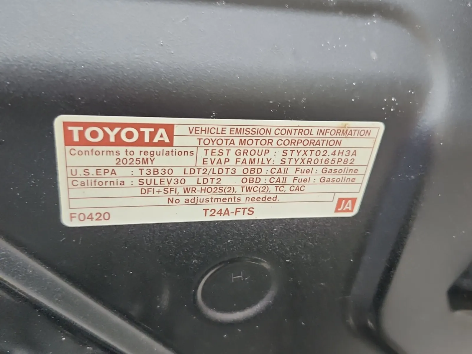 Emission Sticker Photo
