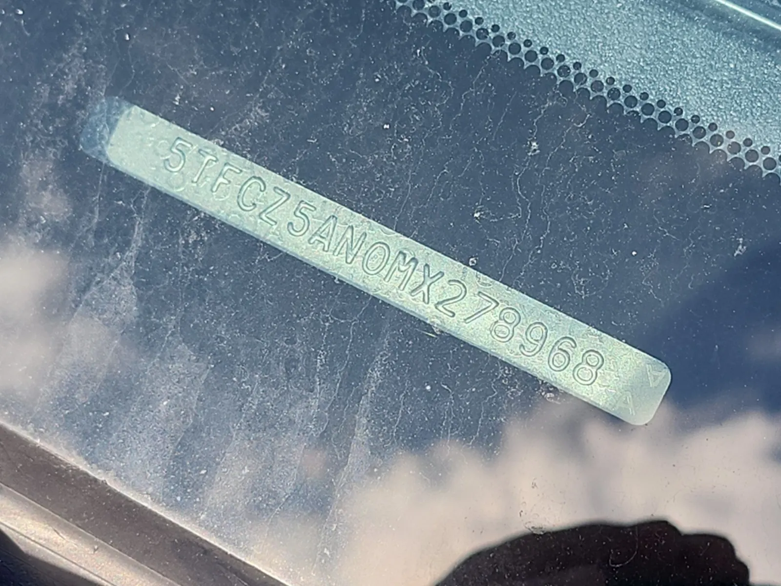 Dash VIN Plate Photo
