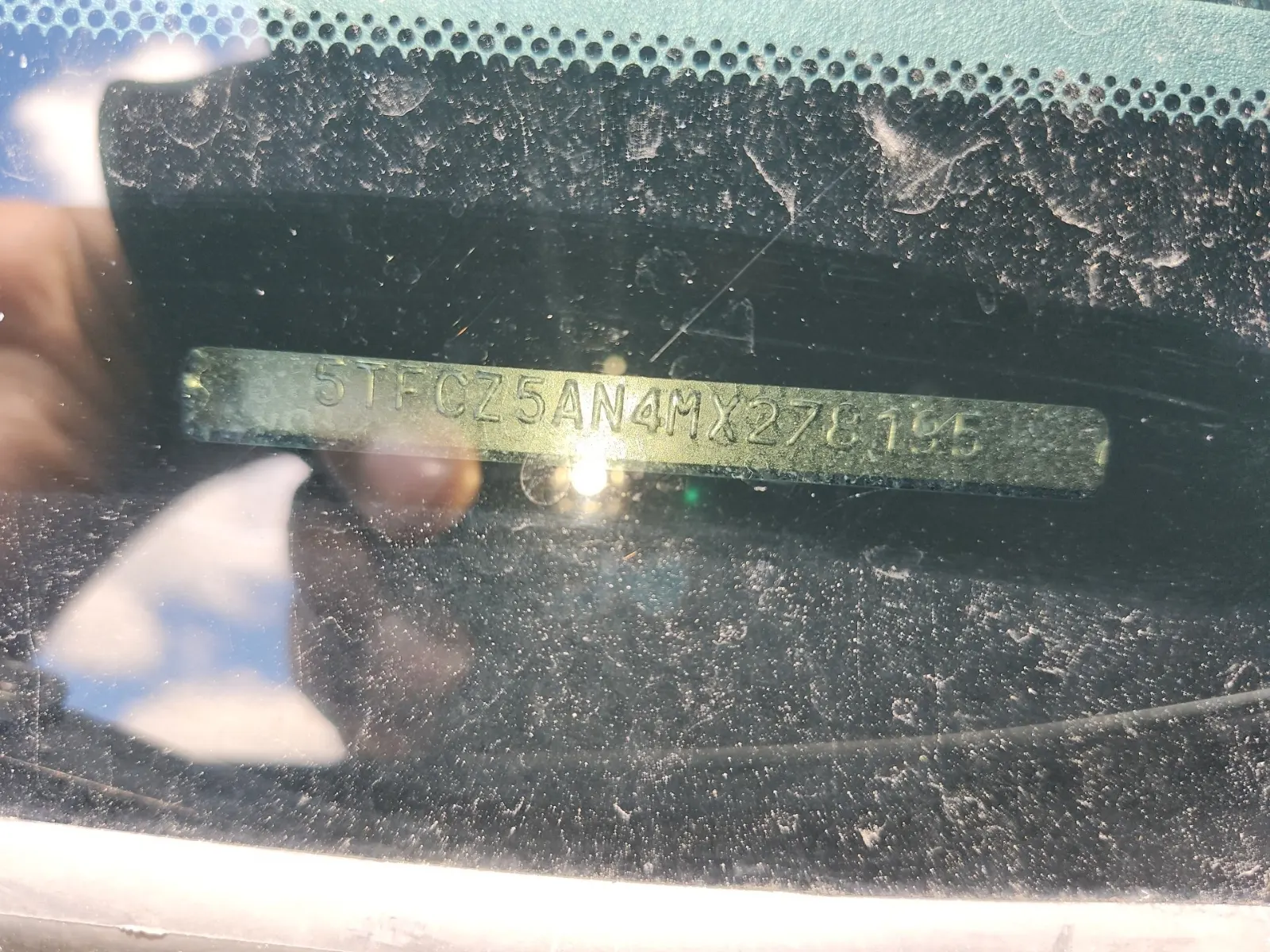 Dash VIN Plate Photo