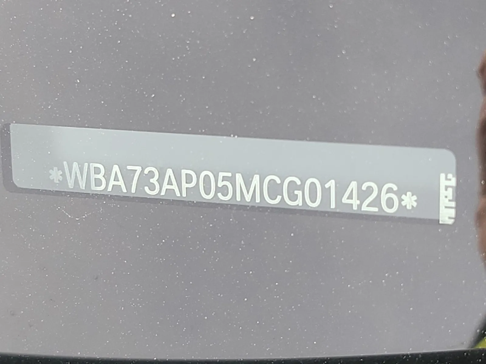 Dash VIN Plate Photo