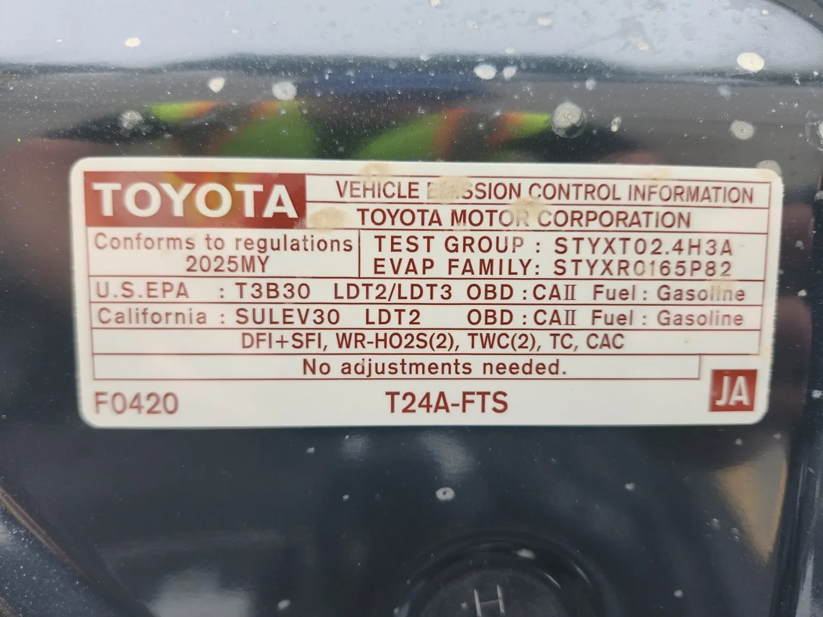 Emission Sticker Photo
