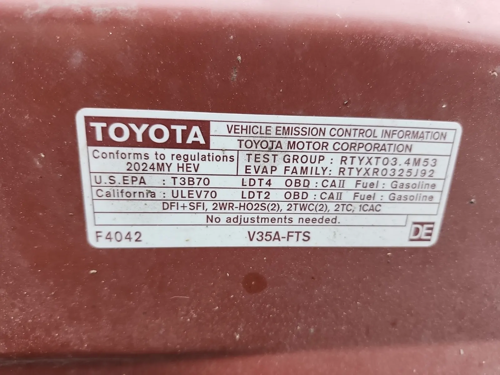 Emission Sticker Photo