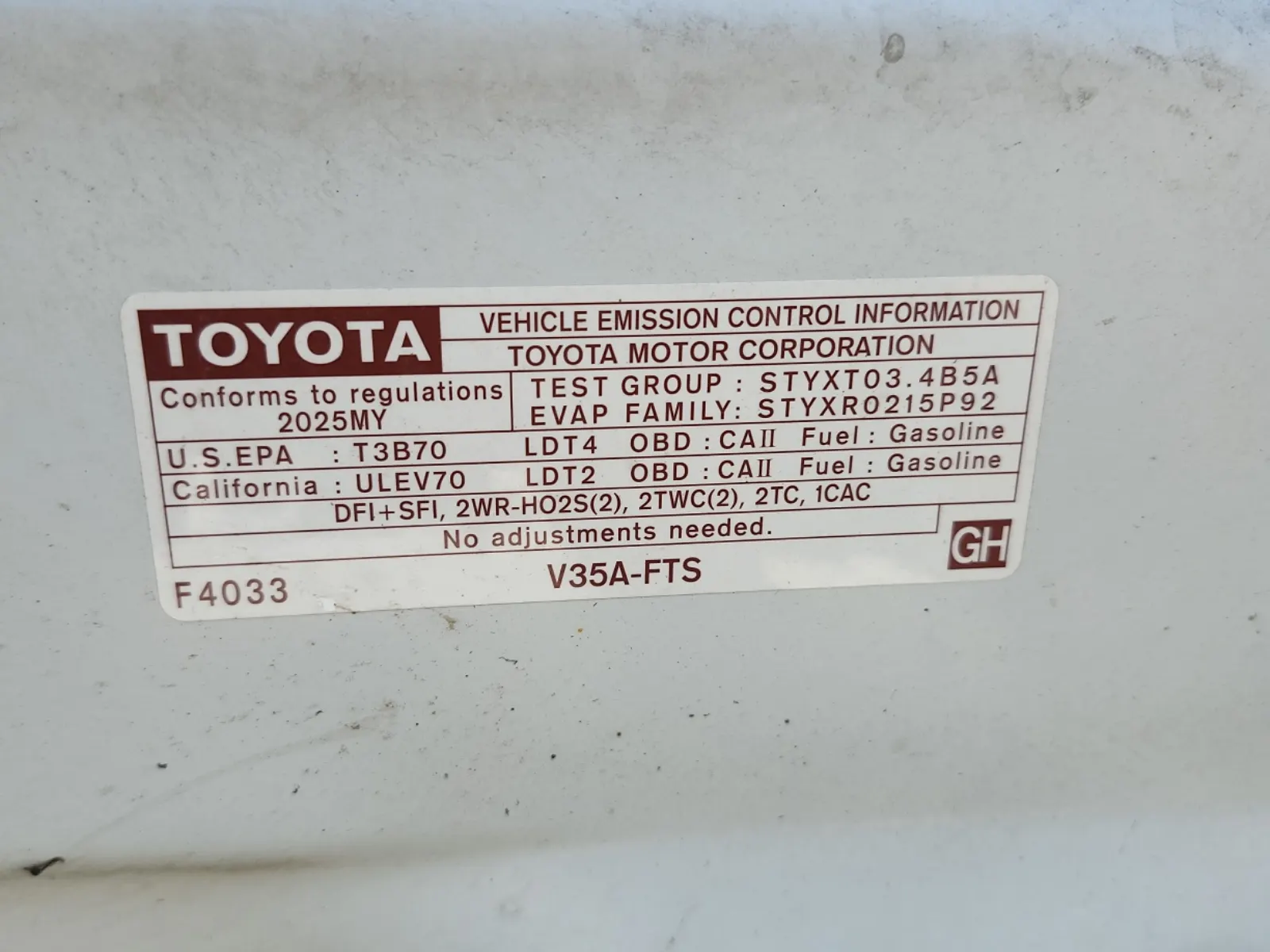 Emission Sticker Photo