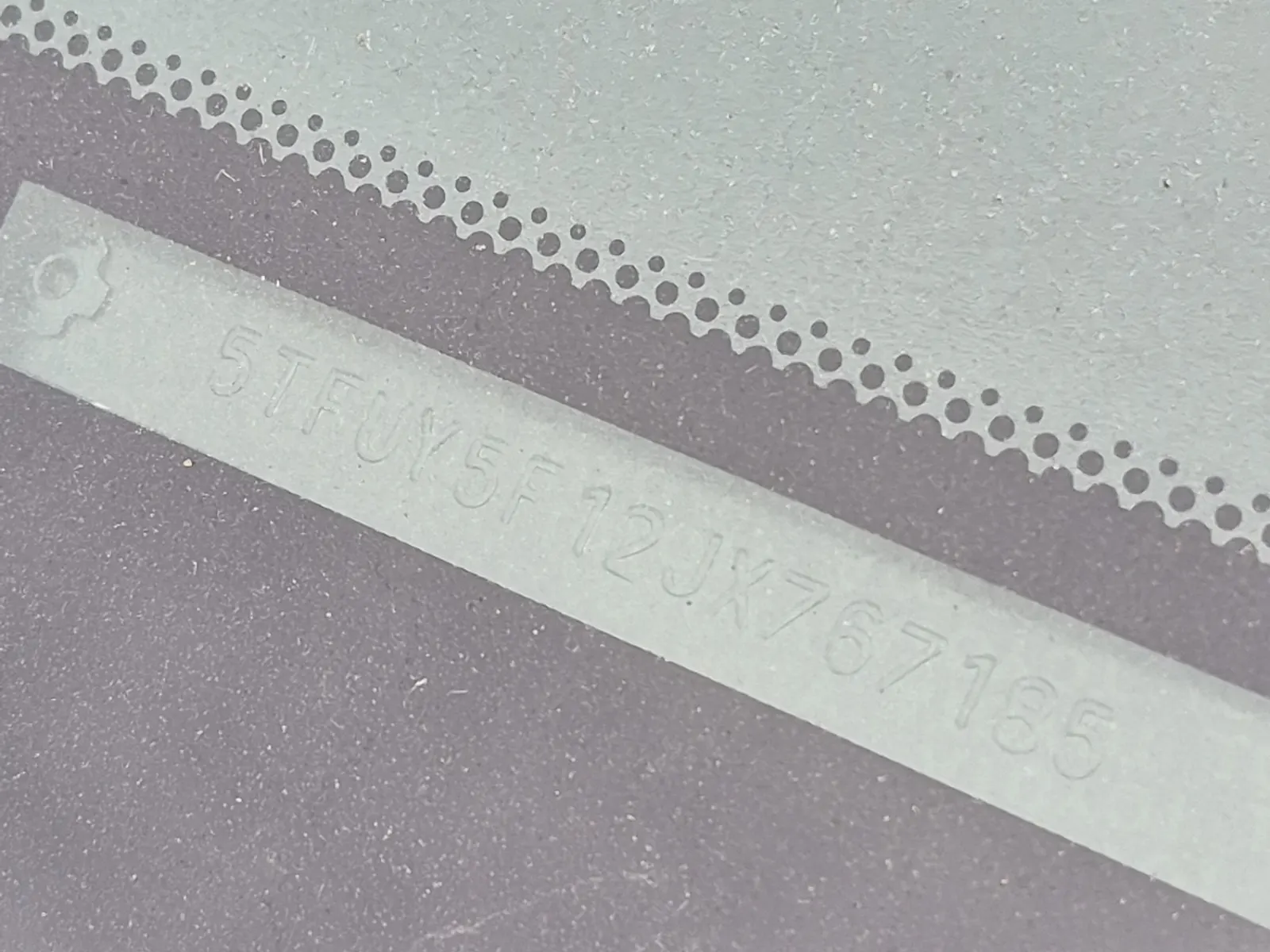 Dash VIN Plate Photo
