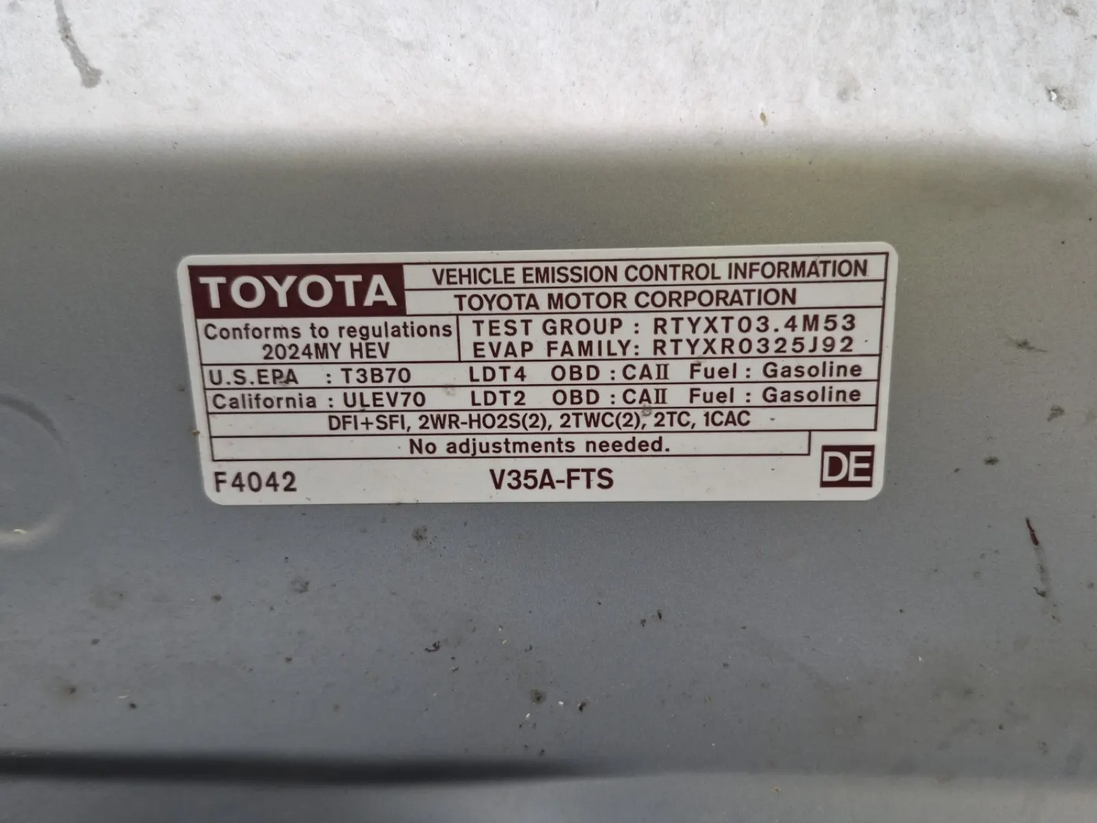 Emission Sticker Photo
