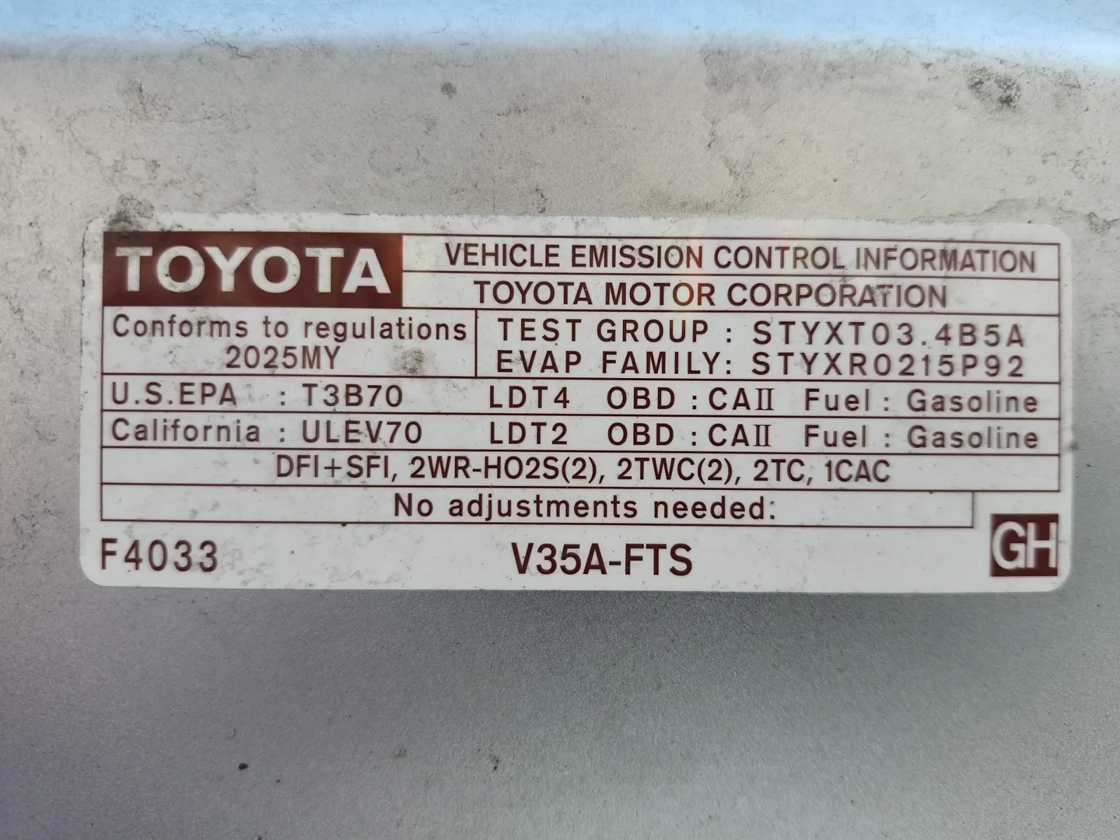 Emission Sticker Photo