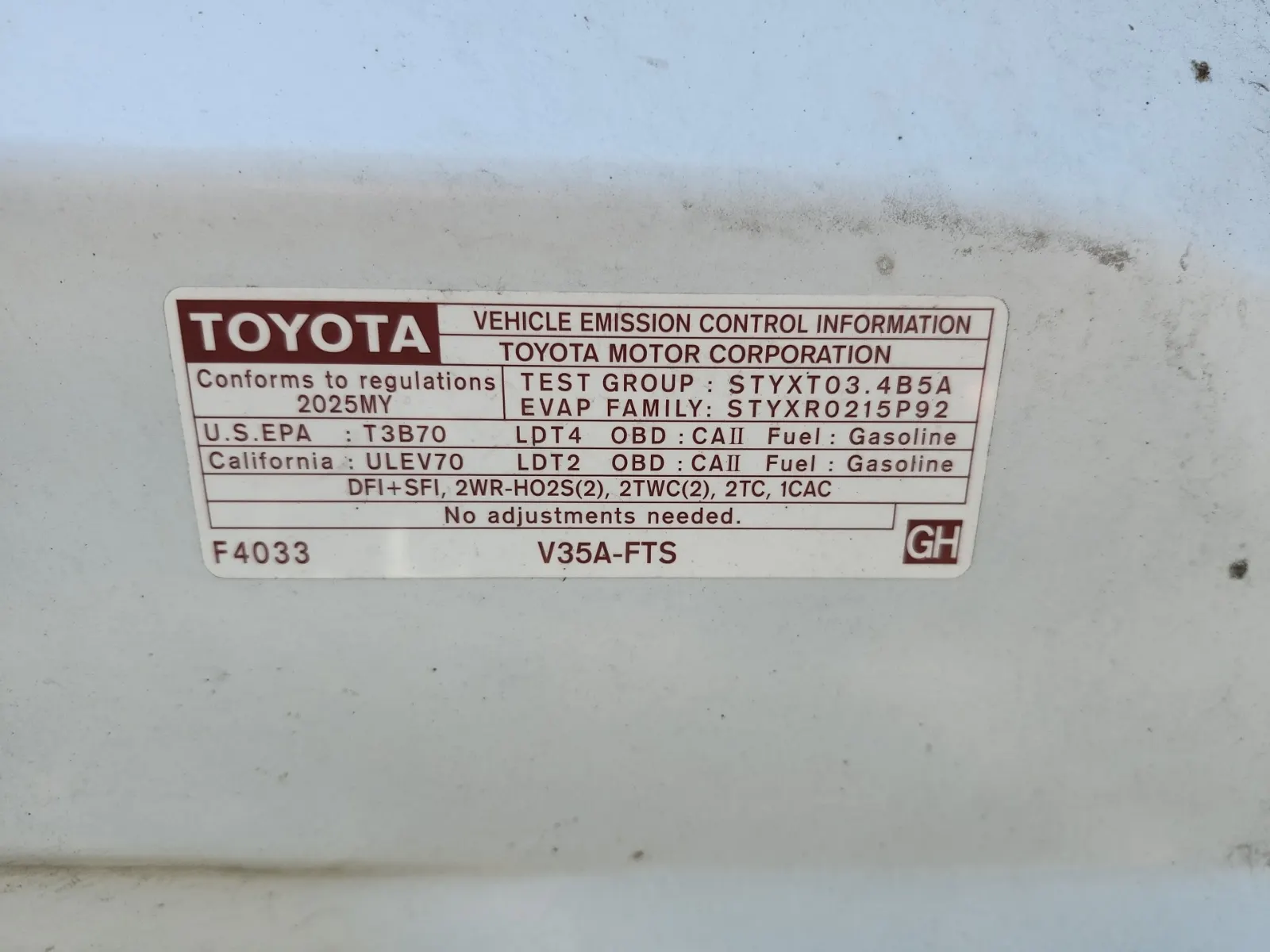 Emission Sticker Photo