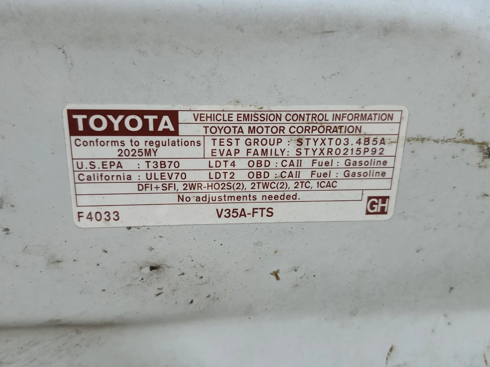 Emission Sticker Photo