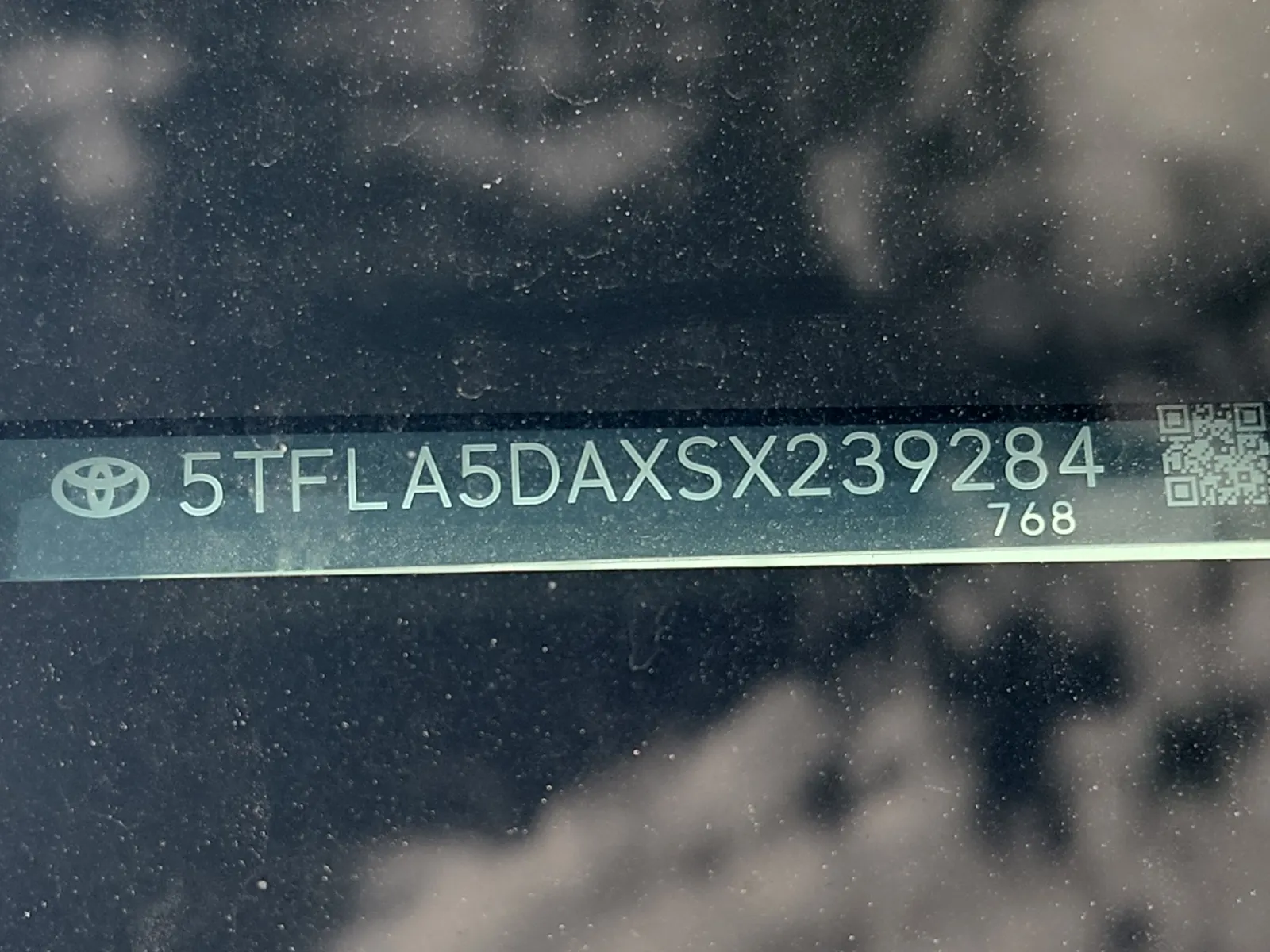 Dash VIN Plate Photo