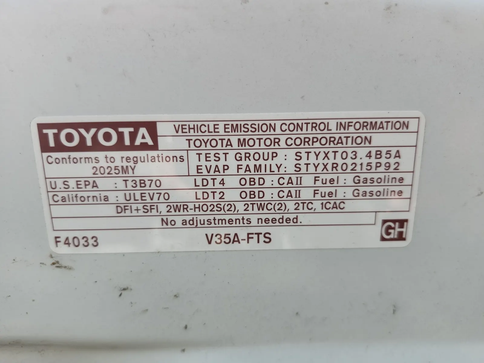 Emission Sticker Photo