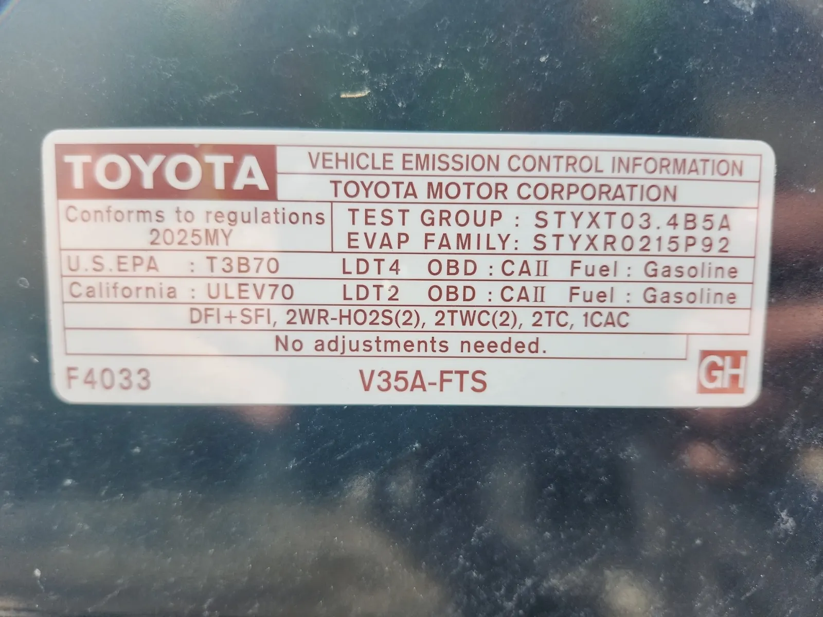 Emission Sticker Photo