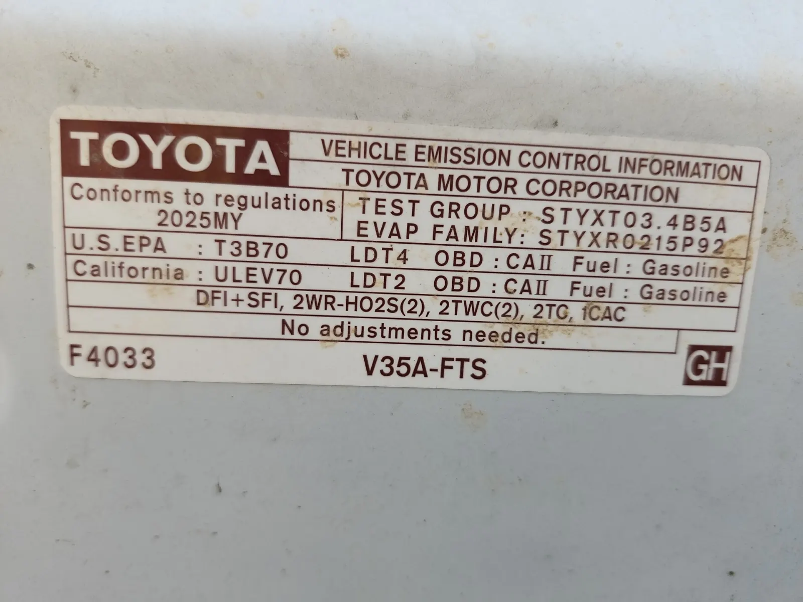 Emission Sticker Photo