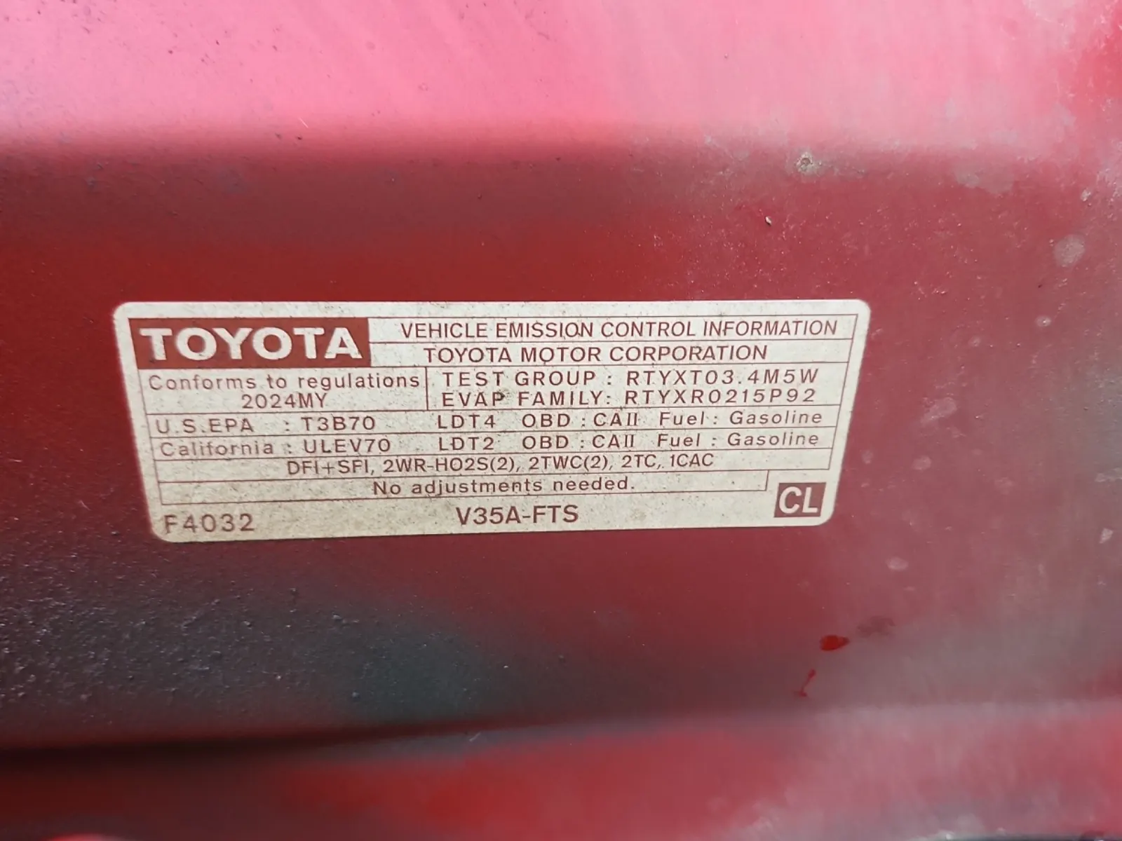 Emission Sticker Photo