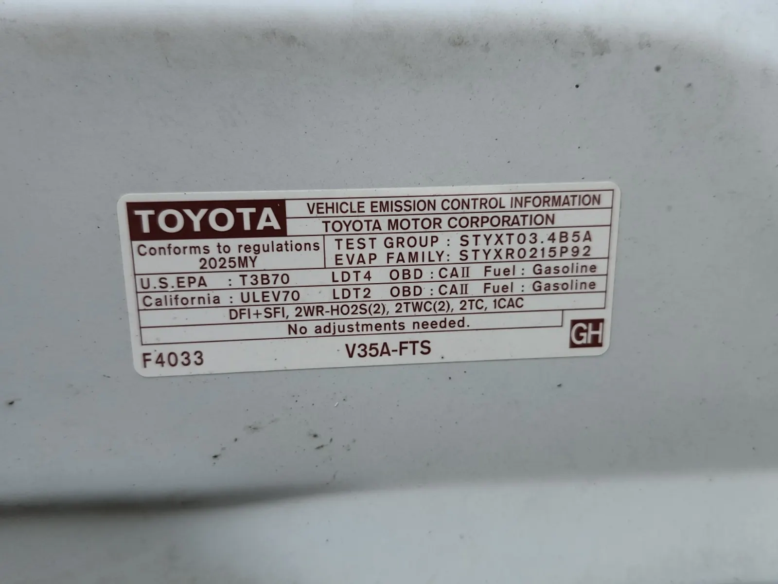 Emission Sticker Photo