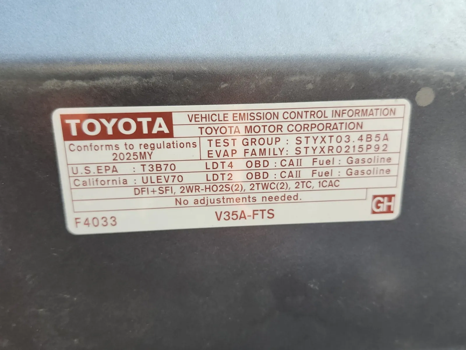 Emission Sticker Photo