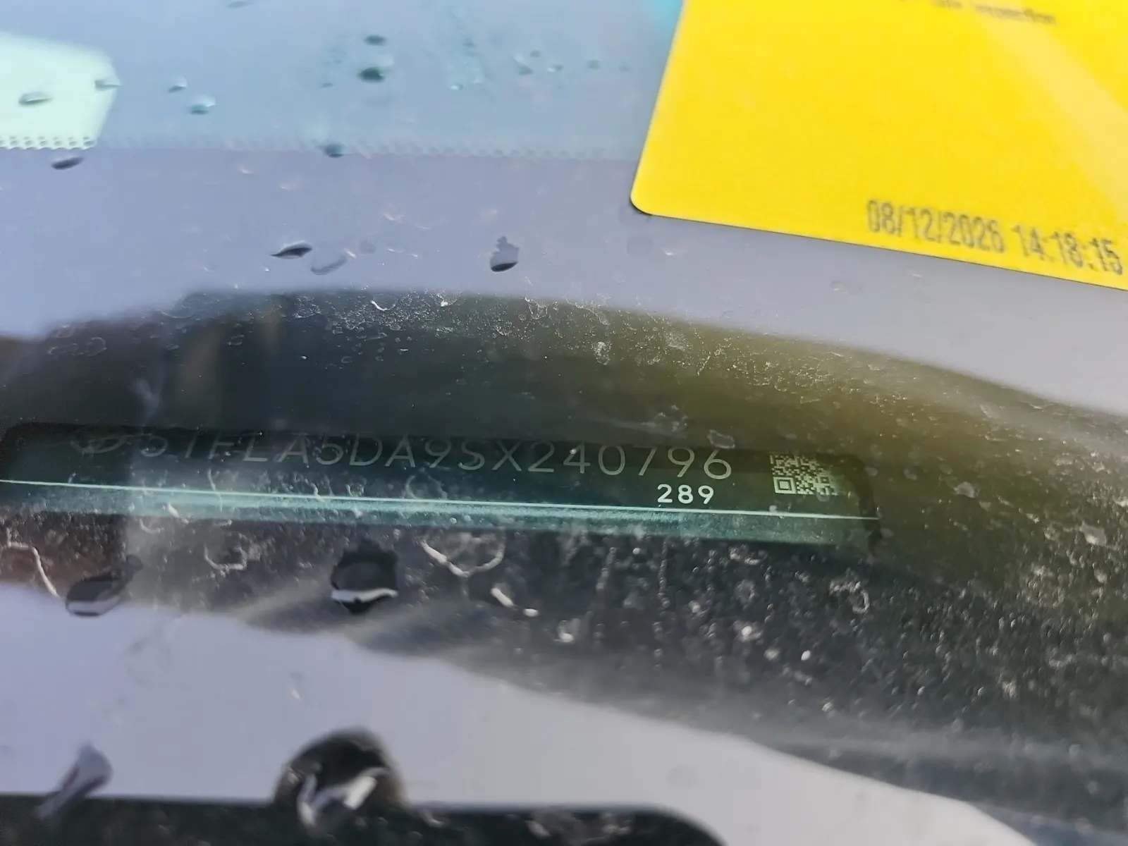 Dash VIN Plate Photo