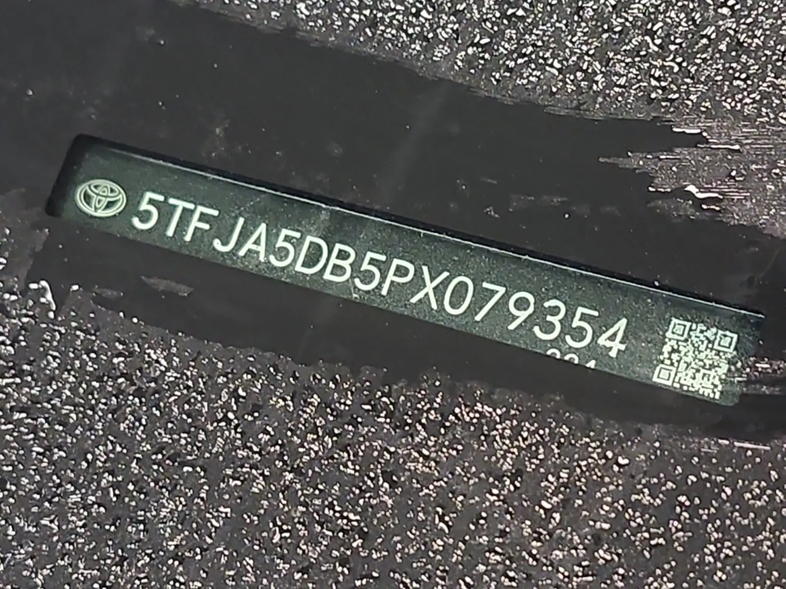 Dash VIN Plate Photo
