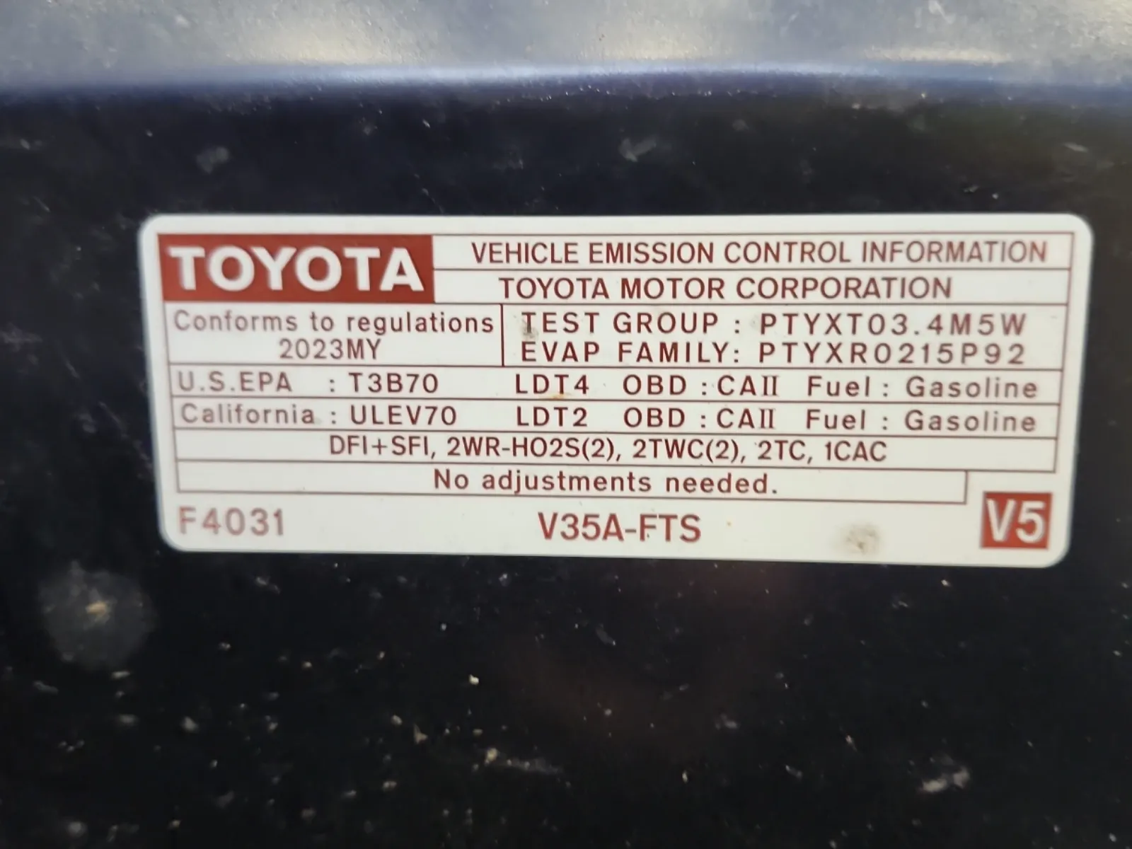 Emission Sticker Photo