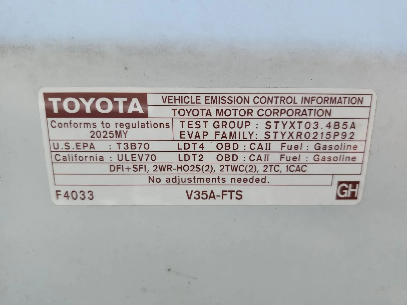 Emission Sticker Photo