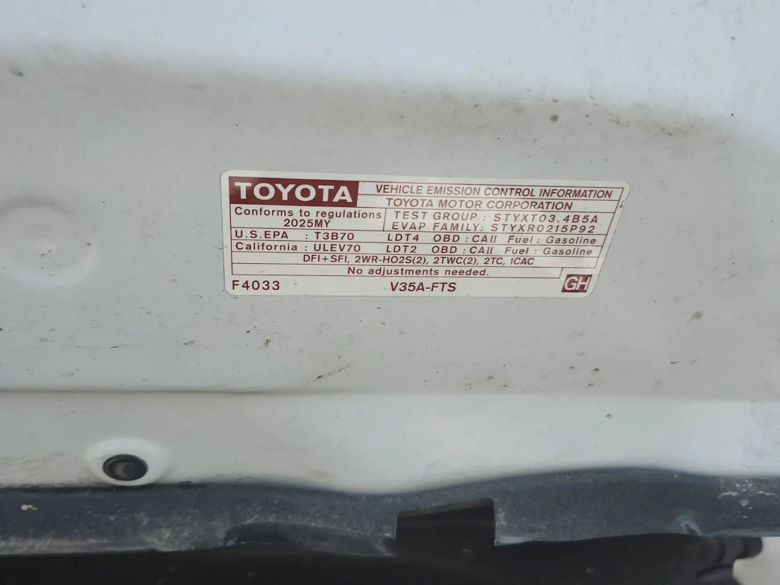 Emission Sticker Photo