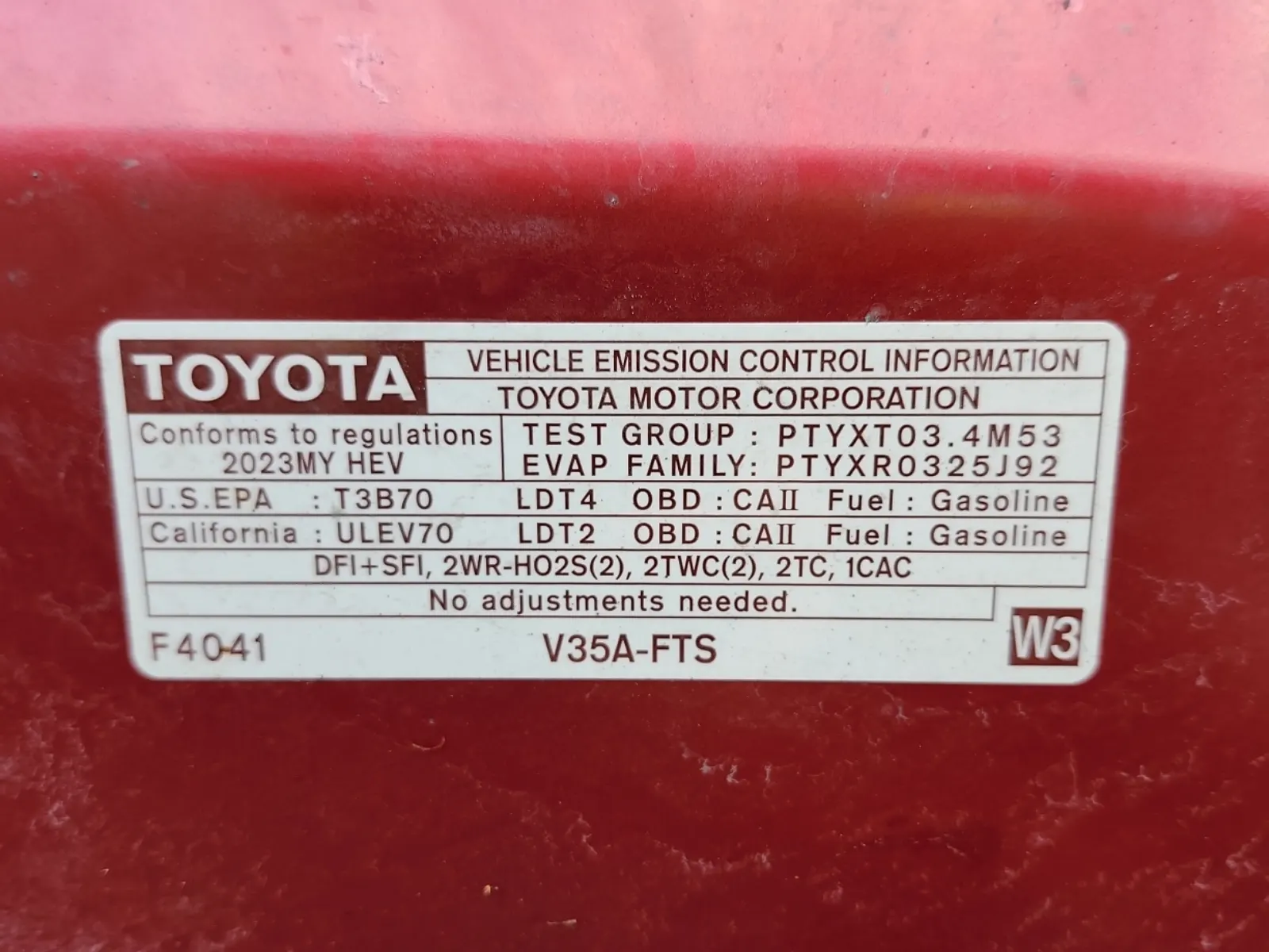 Emission Sticker Photo